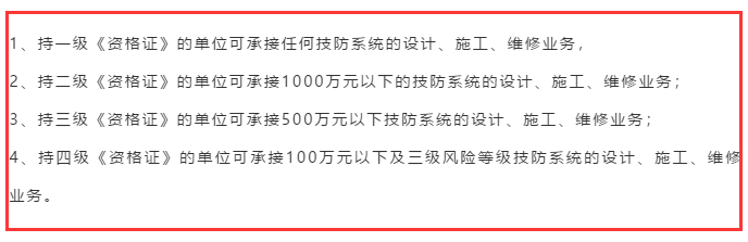 只持有安防資質(zhì)四級(jí)證書，可以承接1000萬(wàn)的安防項(xiàng)目嗎？